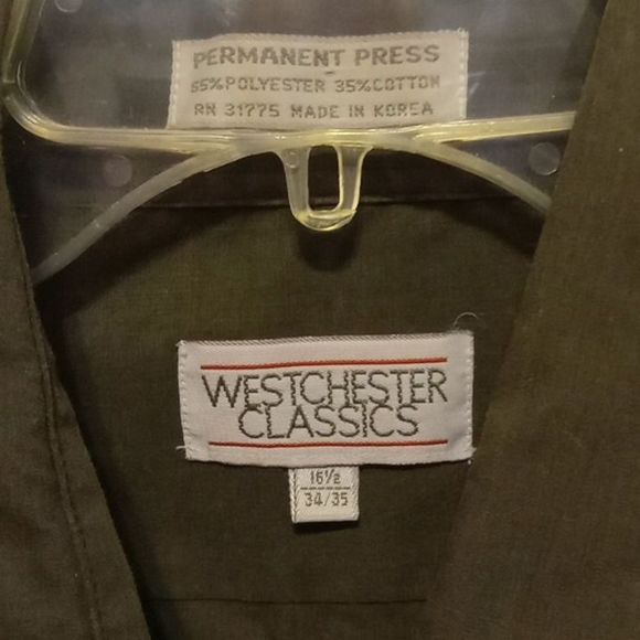 Westchester Classics Black Men's Button Front Shirt Size 16.5 - Picture 5 of 5